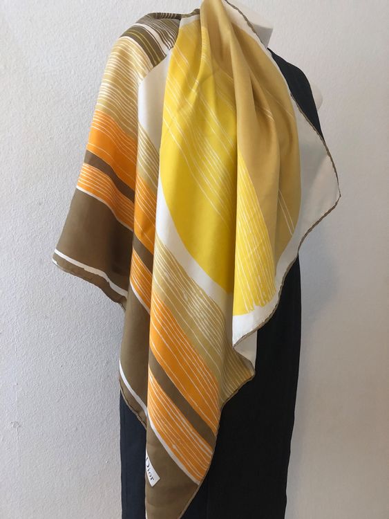 Foulard Vintage Nathalie Andersen En Soie - 75 Cm X 75 Cm - Multicouleur