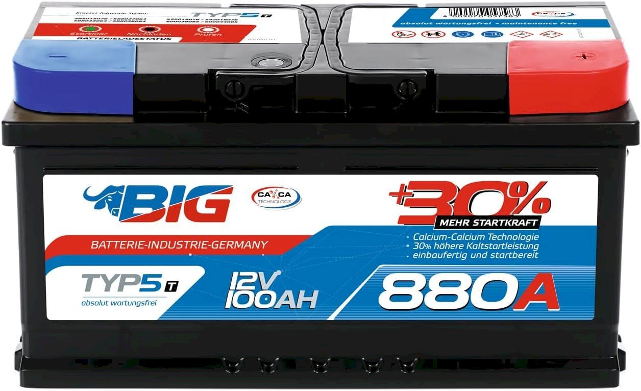 Batterie: BIG +30% T-Modell 12V 100Ah – Nuovo e nell'imballaggio originale da Bottighofen venduto da zaap