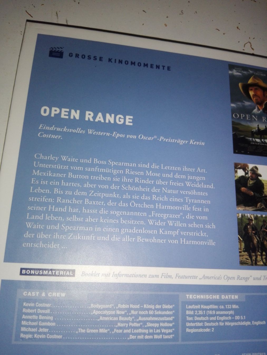 Tutti i DVDs: Open Range  (Große Kinomomente 69)   > Deutsch & Englisch < – Usato da St. Gallen venduto da elk2021 3