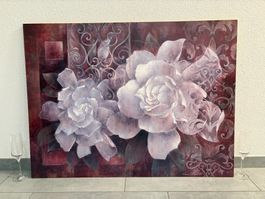 100 cm breit x 75 cm hoch/Kunstdruck Blumen