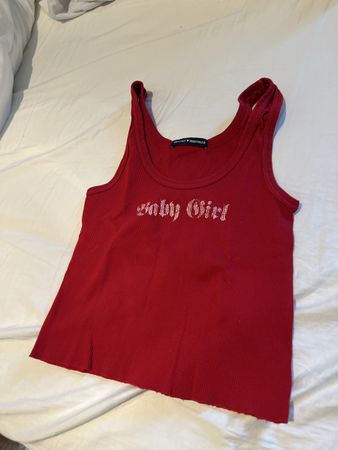 Tank top red "Baby Girl" Brandy Melville women's size S
