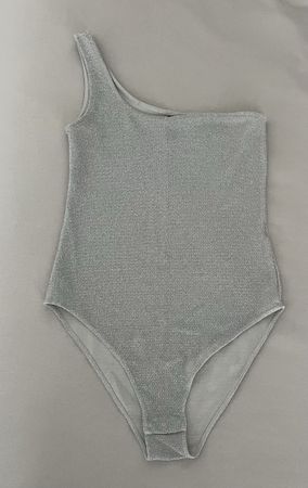 Glitzer Body von H&M, Silber, Grösse S