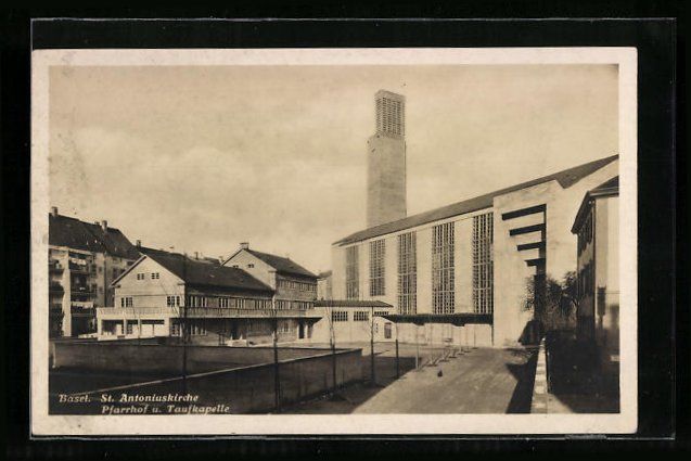 Cartoline postali: Basel, St. Antoniuskirche, Pfarrhof und  – Usato da Berlin venduto da bartko-reher