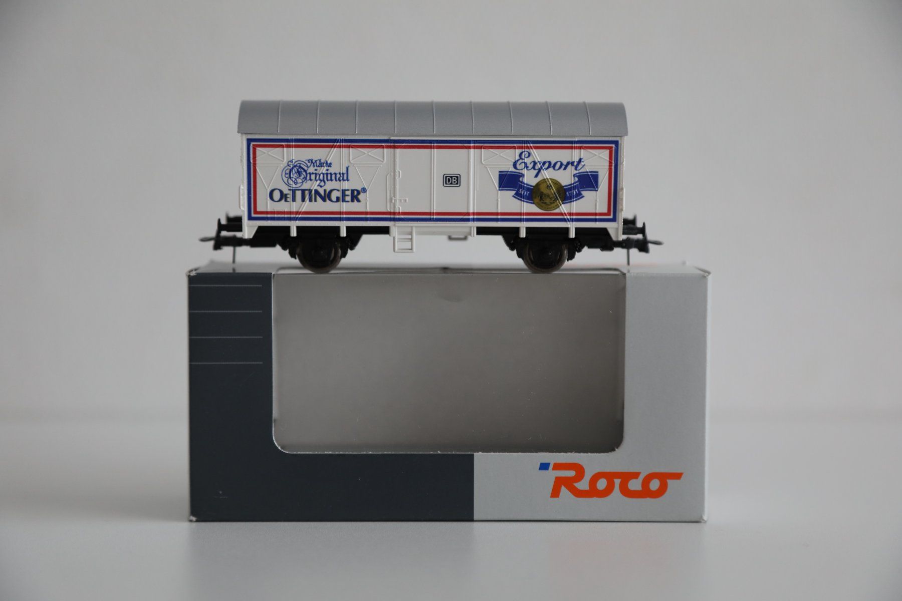 Roco Modellini di ferrovie: Güterwagen Roco DB Oettinger Export AC H0 – Nuovo (secondo la descrizione) da Fällanden venduto da Egon51 1