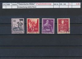1958/59 "Historische Bilder" - Papieränderung, gestempelt