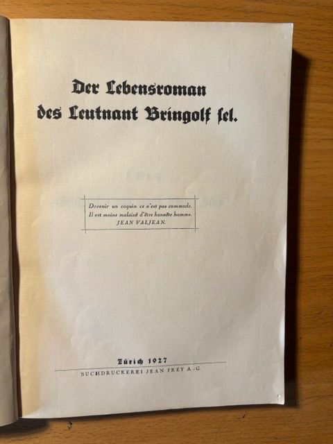 Libri: Der Lebensroman des Leutnants Bringolf selig – Usato da Seon venduto da retep012 2