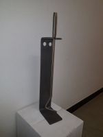 Moderner Feuerhaken Edelstahl mit Bodenständer