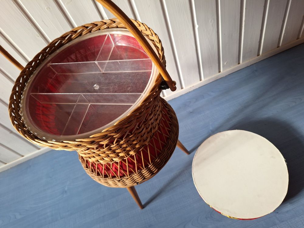 Nähkästchen Massivholz - Traditioneller Nähkorb Mit 7 Fächern