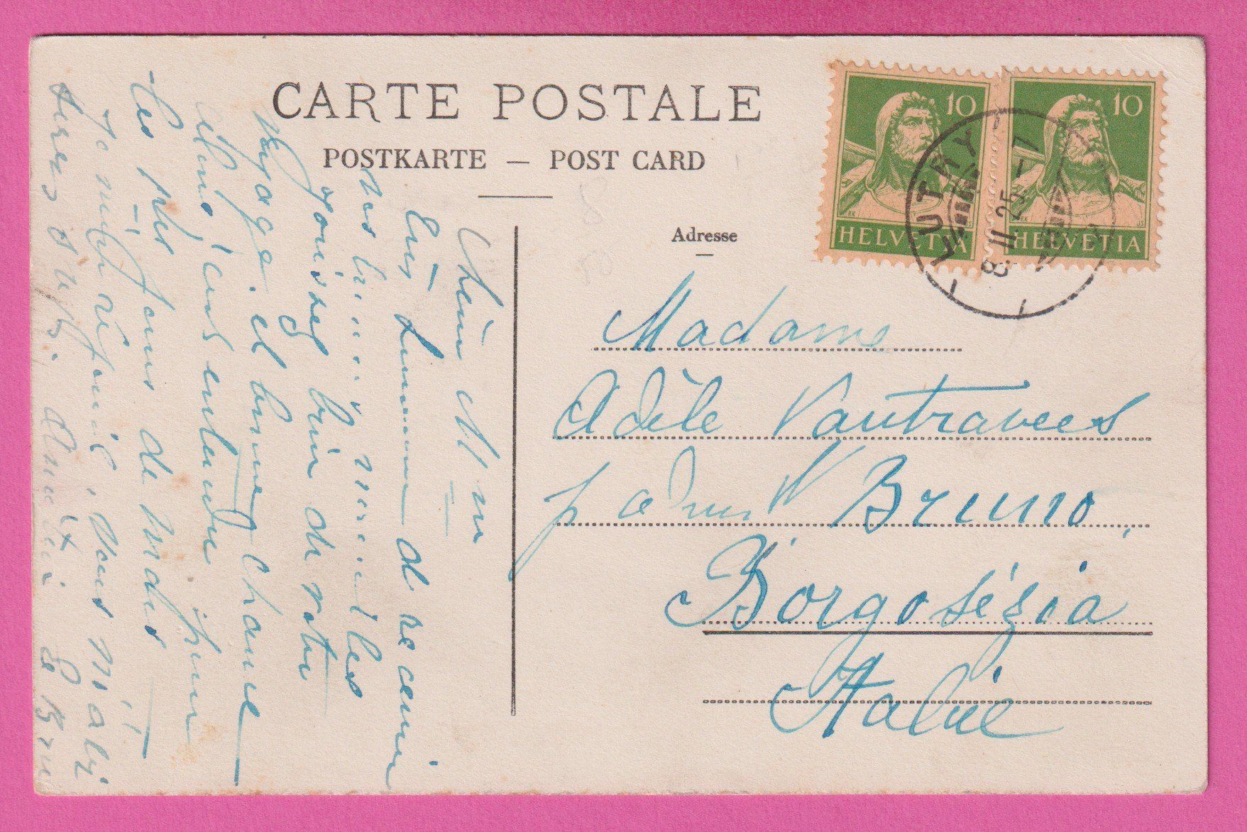 Cartes postales: Villette vu du Lac gel 1925 – D'occasion à Einsiedeln par dillie 1