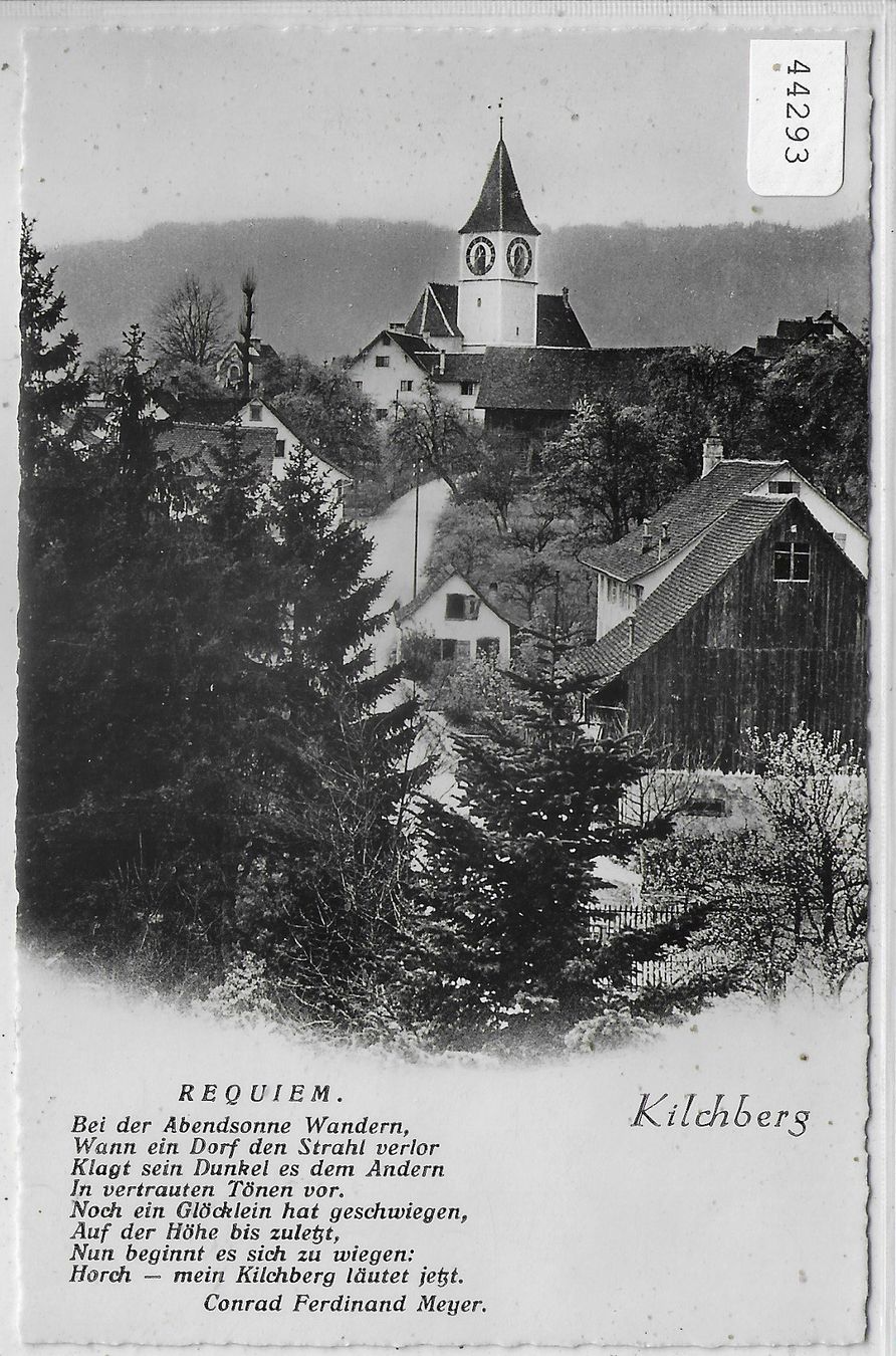 Cartoline postali: Kilchberg ZH - Dorfpartie mit Kirche – Usato da Ettingen venduto da Kartenplanet