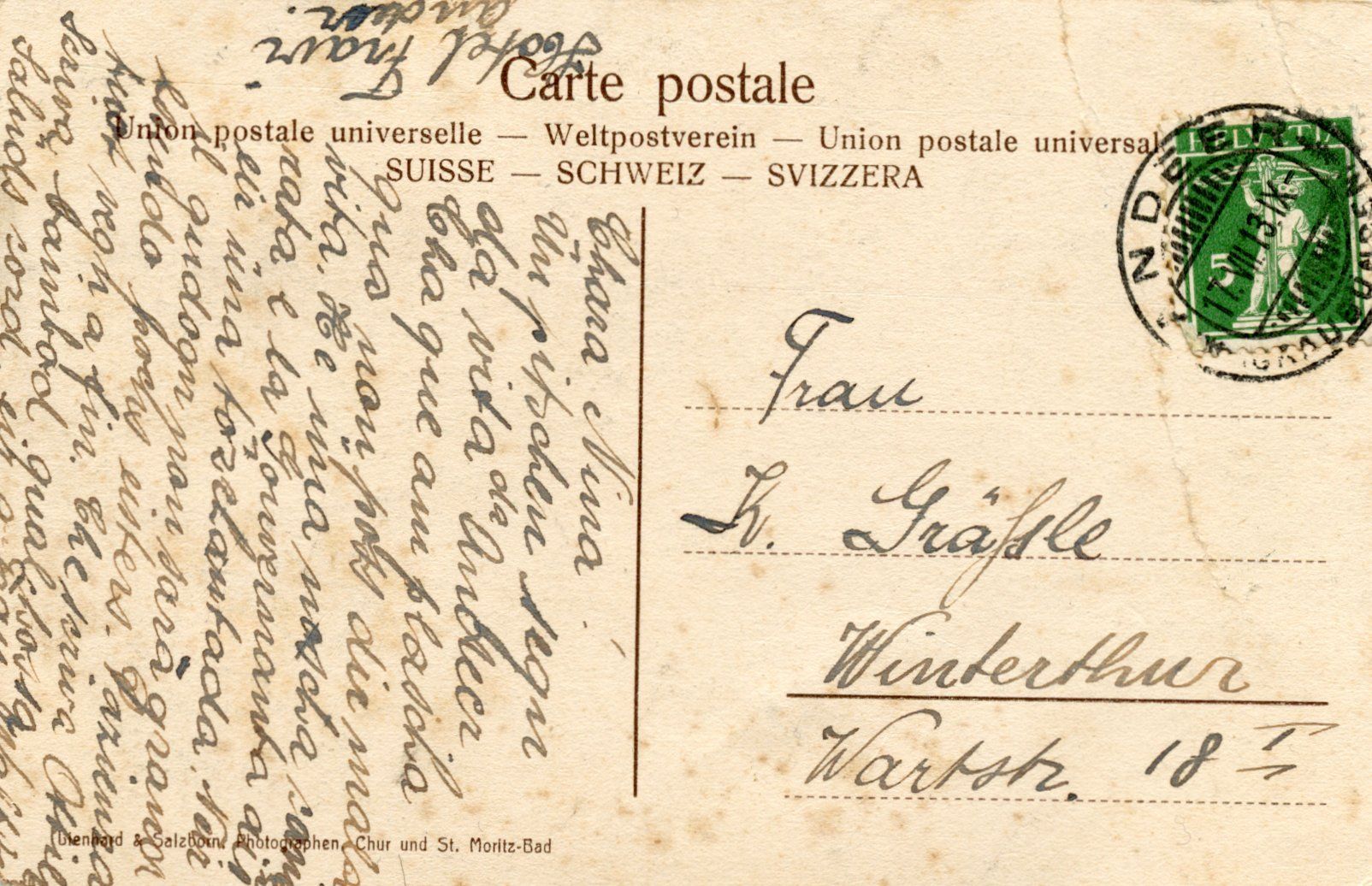 Cartoline postali: AK Andeer – Usato da Ruggell venduto da spalkur42 1