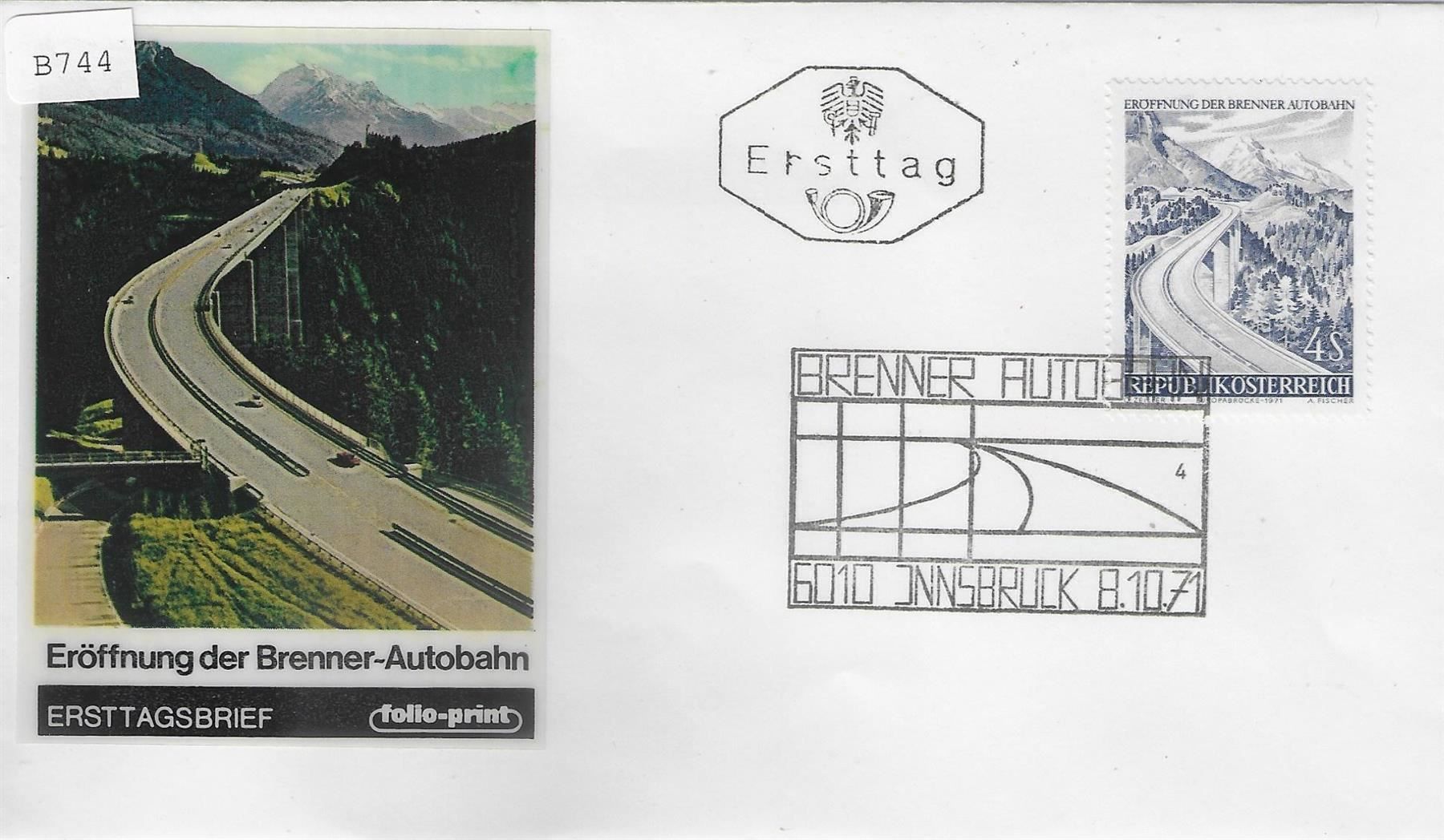 Tous les timbres: Eröffnung der Brenner-Autobahn FDC – D'occasion à Ettingen par Kartenplanet