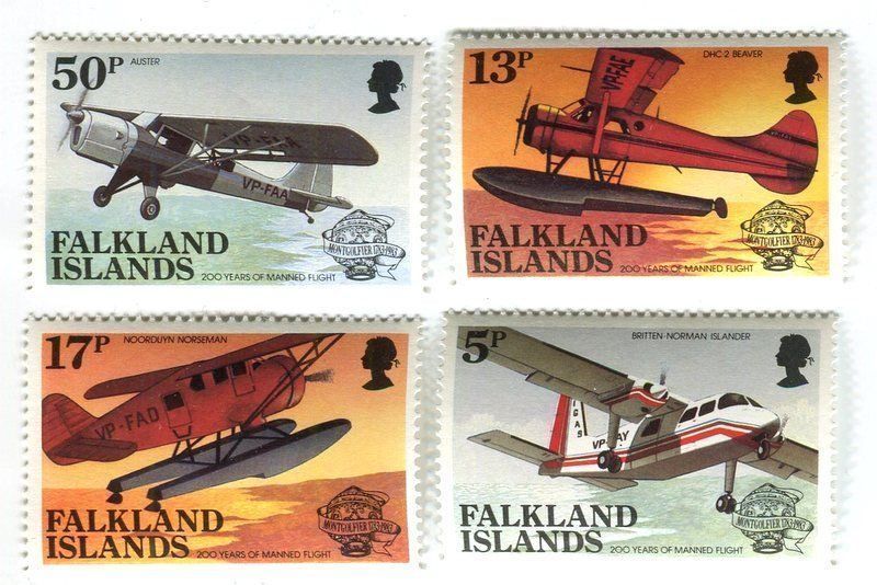 Tous les timbres: Briefmarken "Flugzeuge". Falklandinseln. – Neuf avec emballage d'origine à Basel par Butsch5