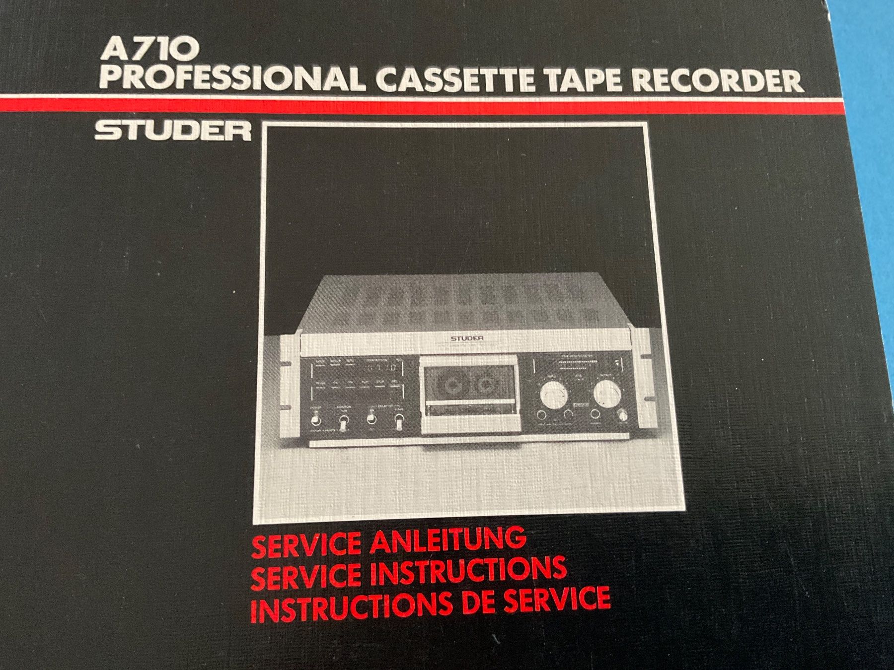 Studer Bandmaschinen: Studer A 710 Serviceanleitung – Gebraucht aus Langenthal von RronJora
