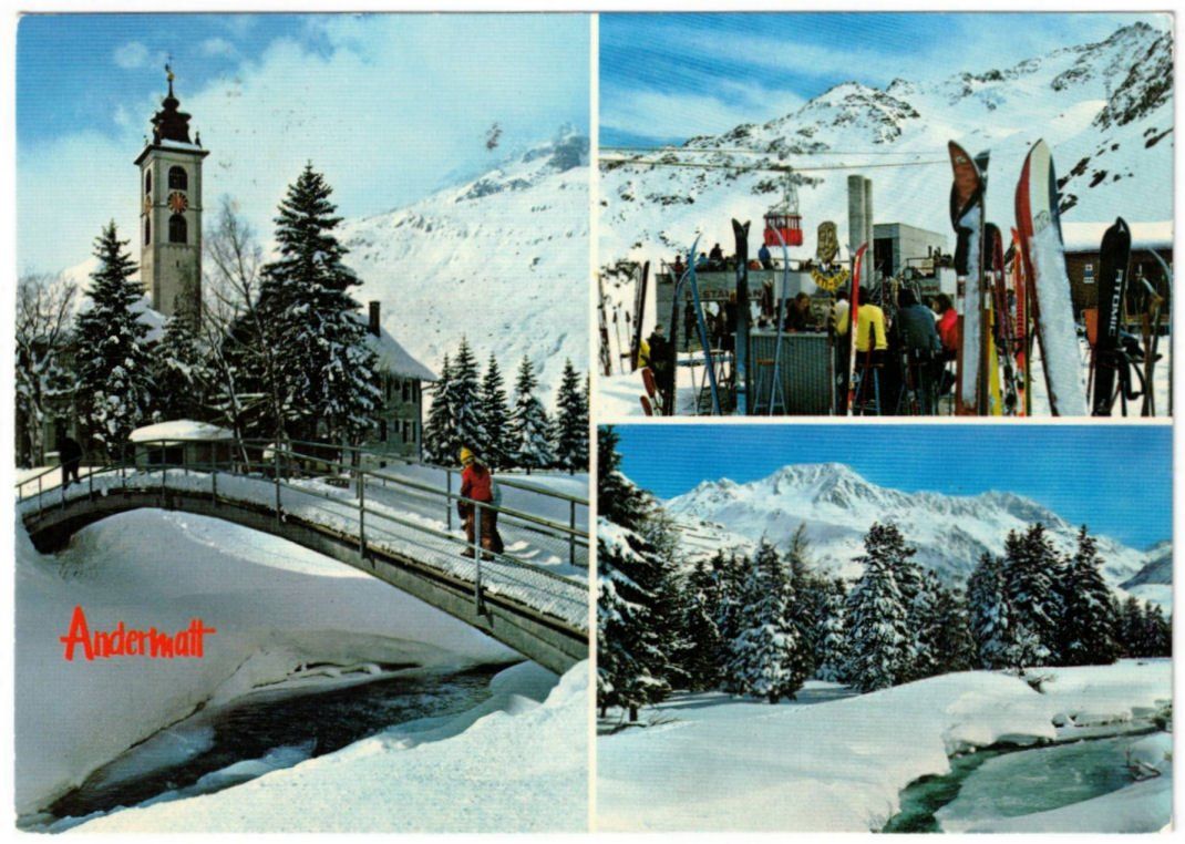 Cartoline postali: Andermatt - 3 Bild AK – Usato da Binningen venduto da Mountainrider
