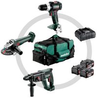Metabo Akkuset Akkuschrauber, Winkelschleifer, Bohrhammer