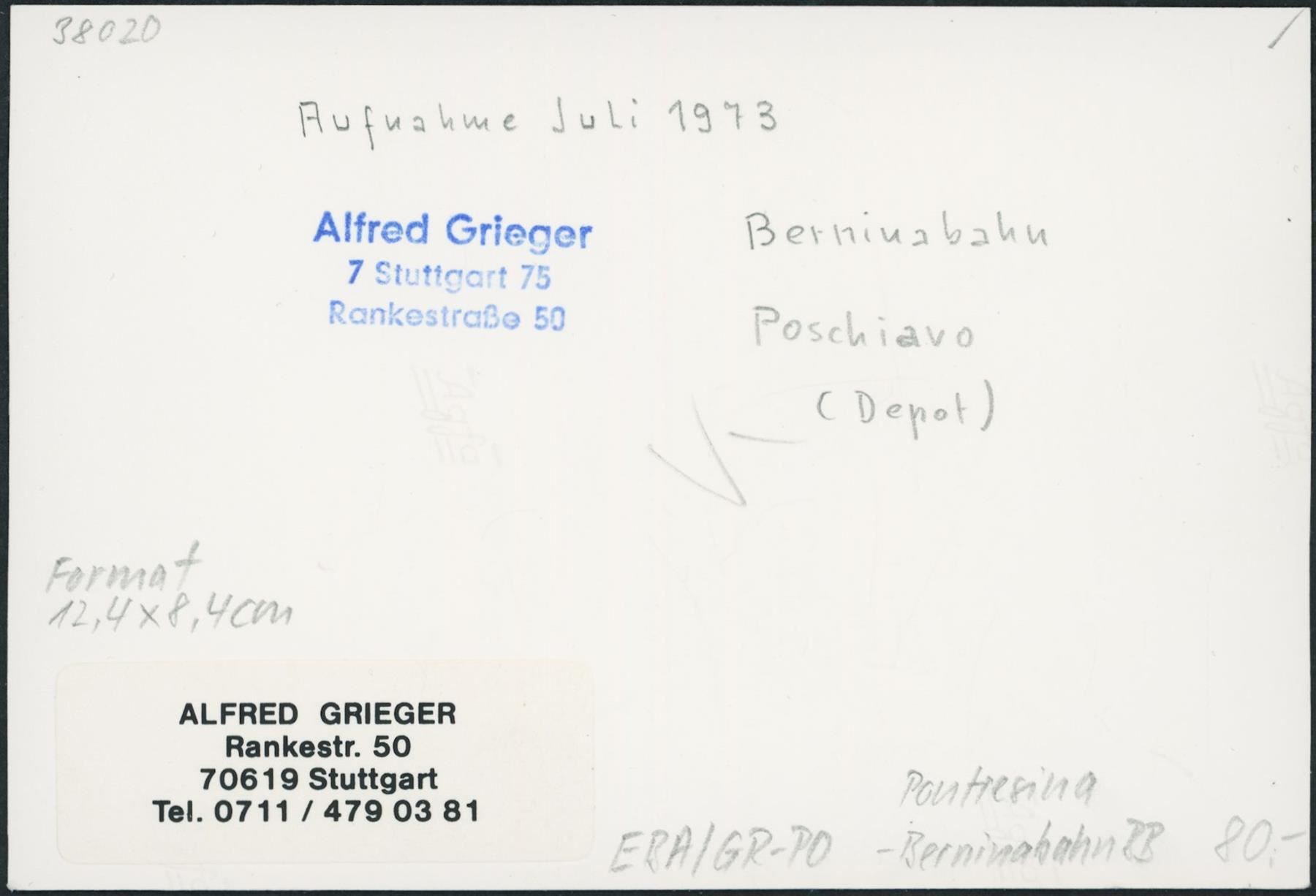 Cartoline postali: GR Poschiavo - Bernina Bahn BB – Usato da Schindellegi venduto da leecollect 1