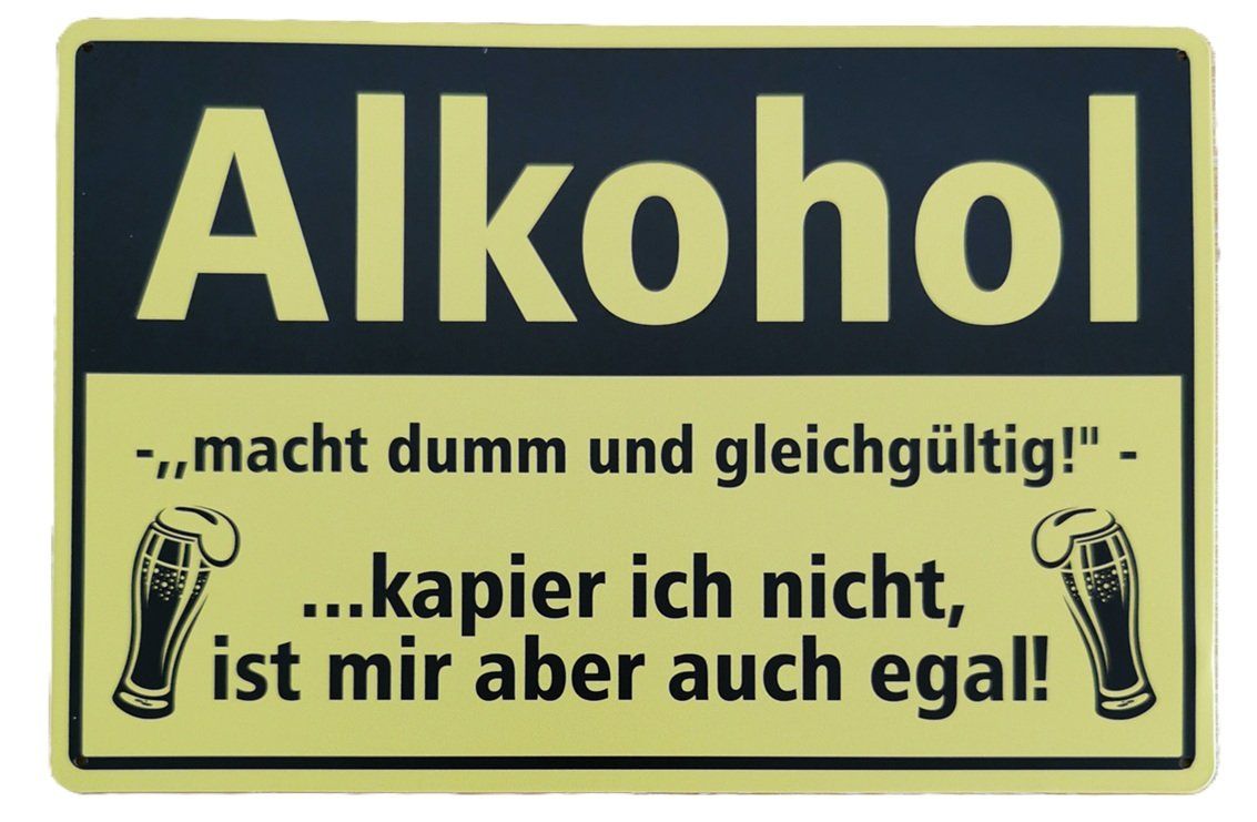 Schilder: Alkohol   -   Blechschild  (neu, OVP) – Neu und originalverpackt aus Wilen b. Wollerau von morethanmusic