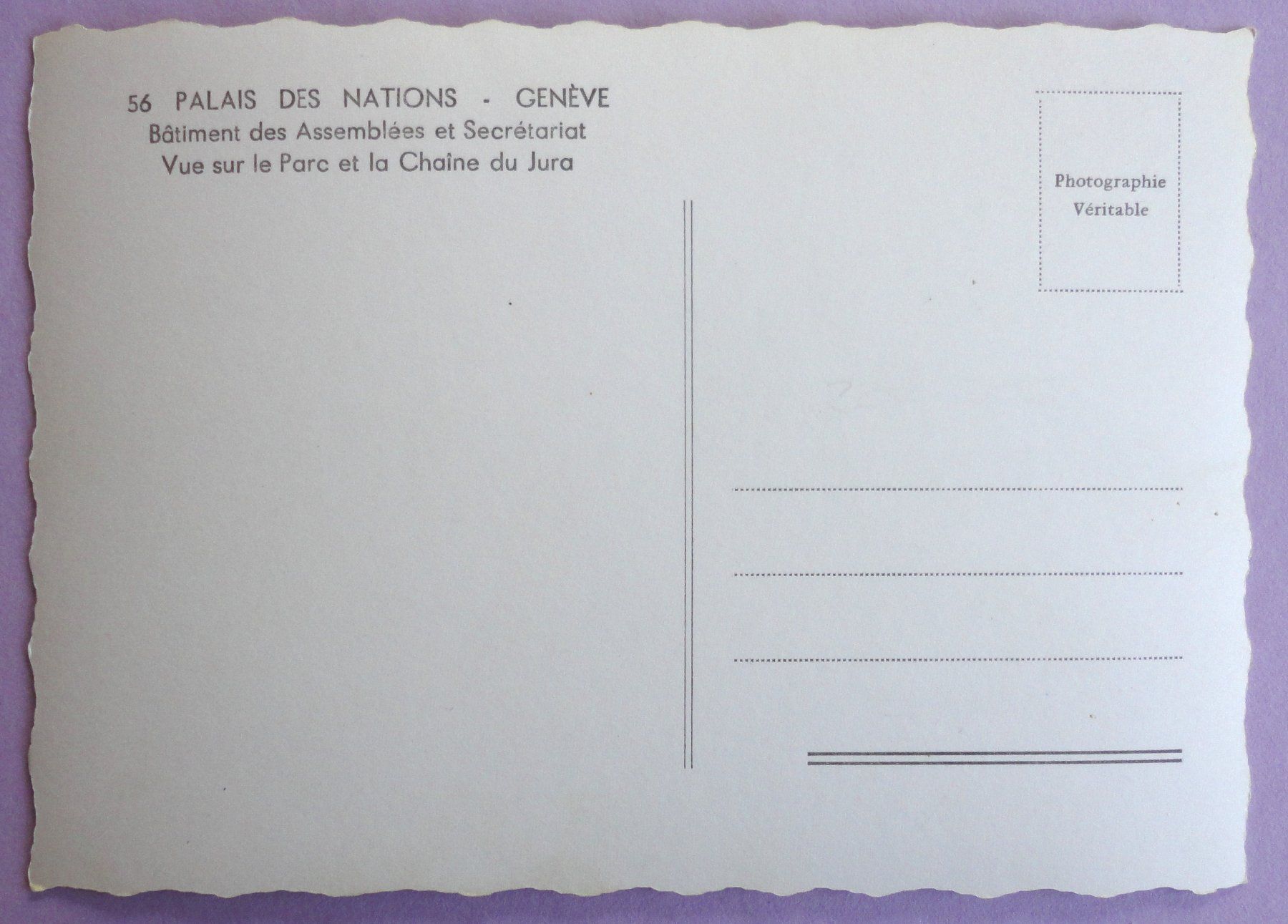 Cartoline postali: Genève - Palais des Nations – Usato da Fétigny venduto da Billy2miny 1