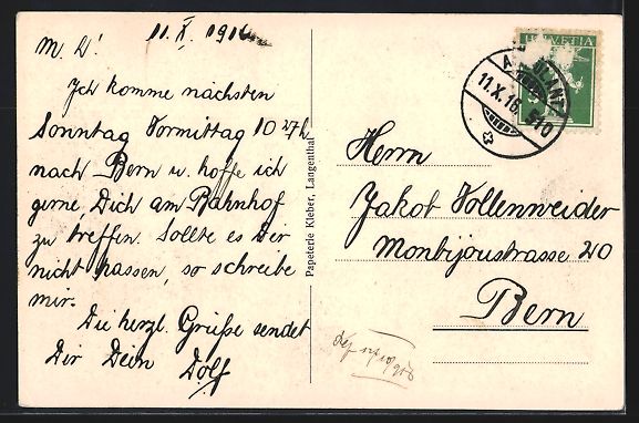 Ansichtskarten: AK Langenthal, Teilansicht mit Bergen – Gebraucht aus Berlin von bartko-reher 1