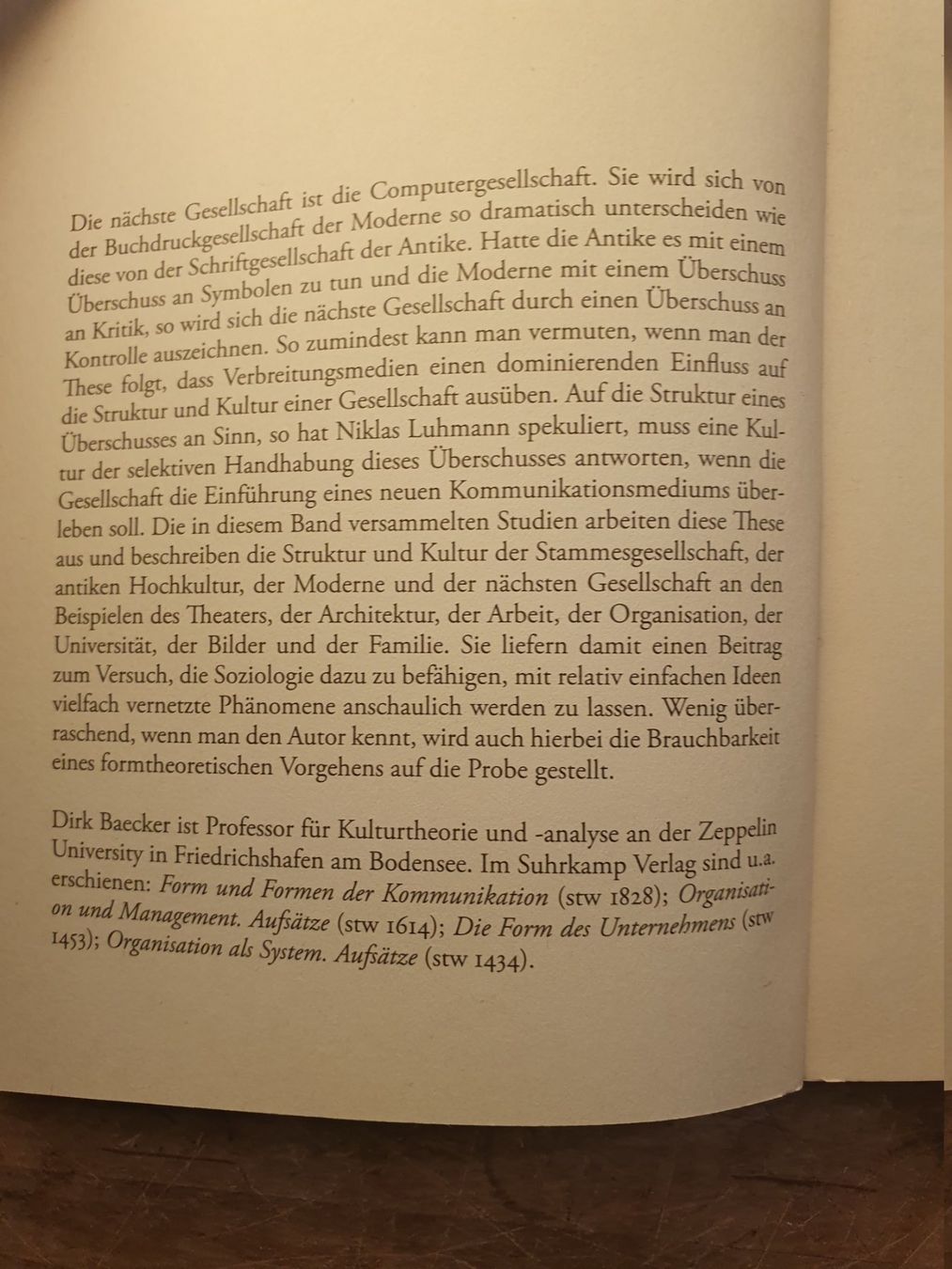 Libri: Studien zur nächsten Gesellschaft - Dirk Baecker – Usato da Zürich venduto da loosebone 1