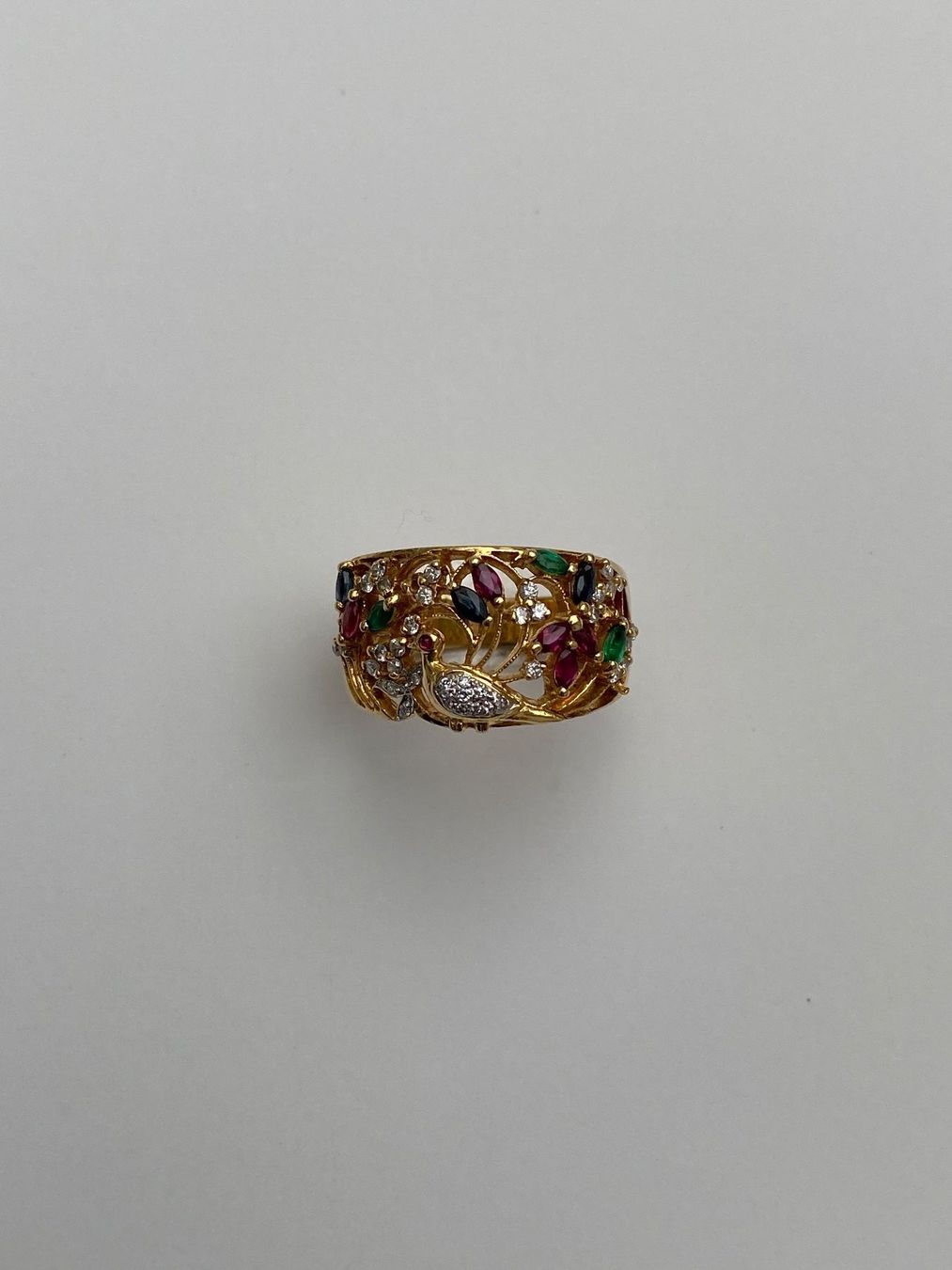Anelli: Ring 18 K GG / div. Edelsteinen in Form eines Vogels – Usato da Wettingen venduto da taloo 3