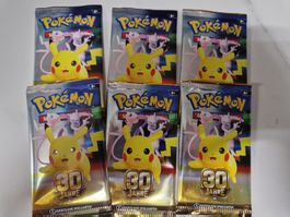 6x Pokémon 30 Jahre (30th Celebration) Boosters DE