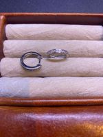 Silber Creolen, Ohranhänger mit Zirkonien, Silber 925er