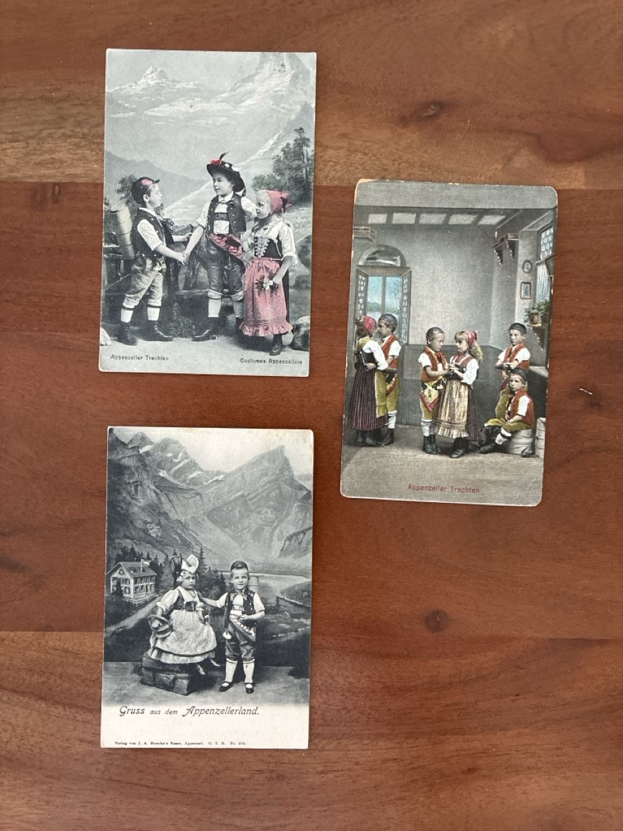 Ansichtskarten: 7 Ansichtskarten Schweiz Appenzeller Kinder – Gebraucht aus Oftringen von Cla.vD.74 2