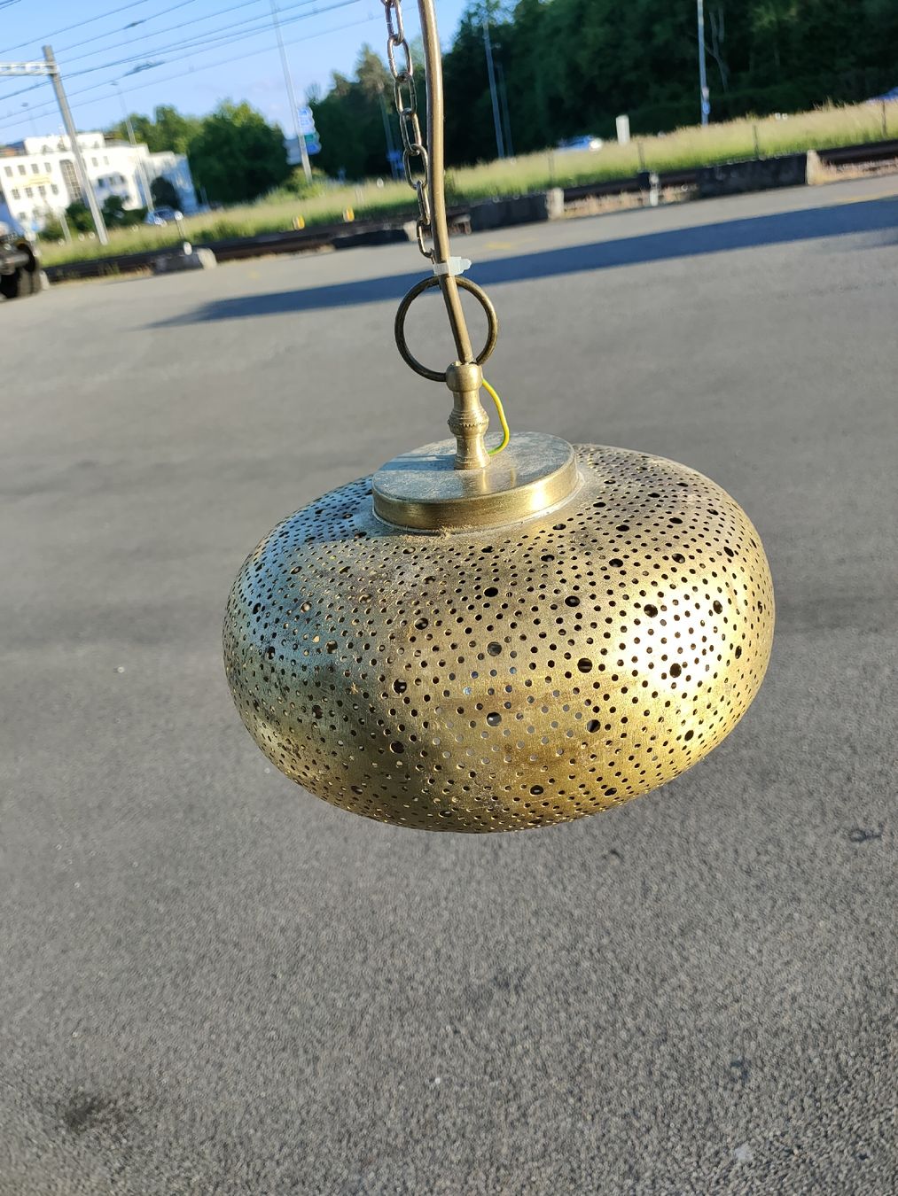 Lampade: Messing Hängelampe orientalisch, Durchmesser ca. 25 cm – Usato da Kreuzlingen venduto da Annig-56