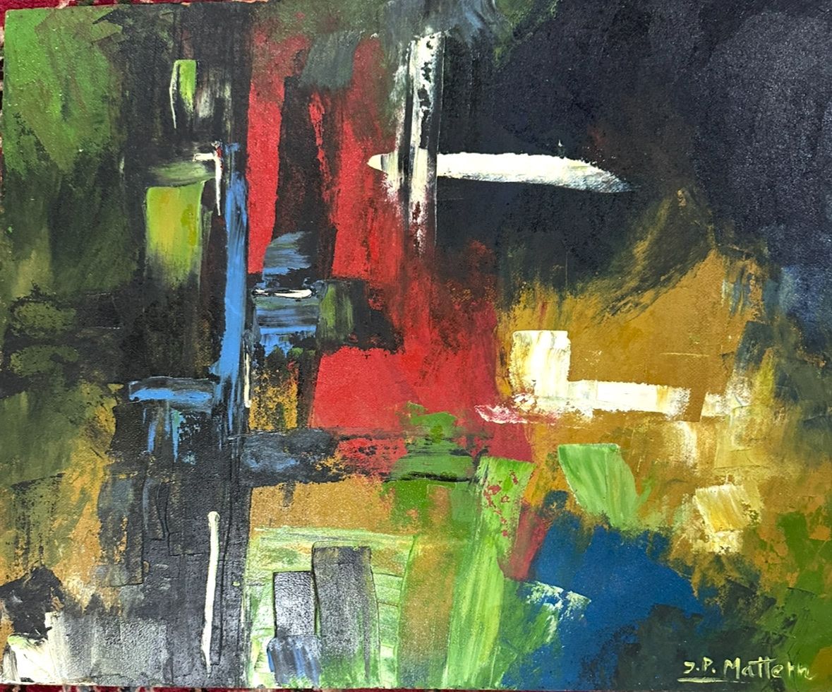 Dipinti: Œuvre abstraite Jean pierre mattern  59x48 – Usato da Bellevue venduto da bordeaux075cl 3