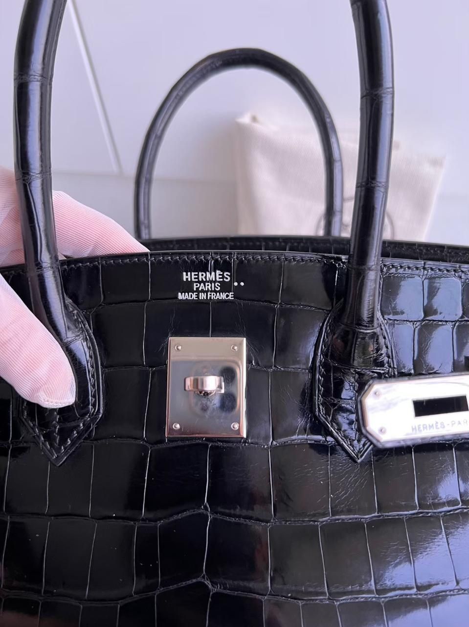 Hermès Borse da donna: Hermes B35 Black Nilo Shiny Phw G – Usato da Zürich venduto da RoastedCocoNut 8