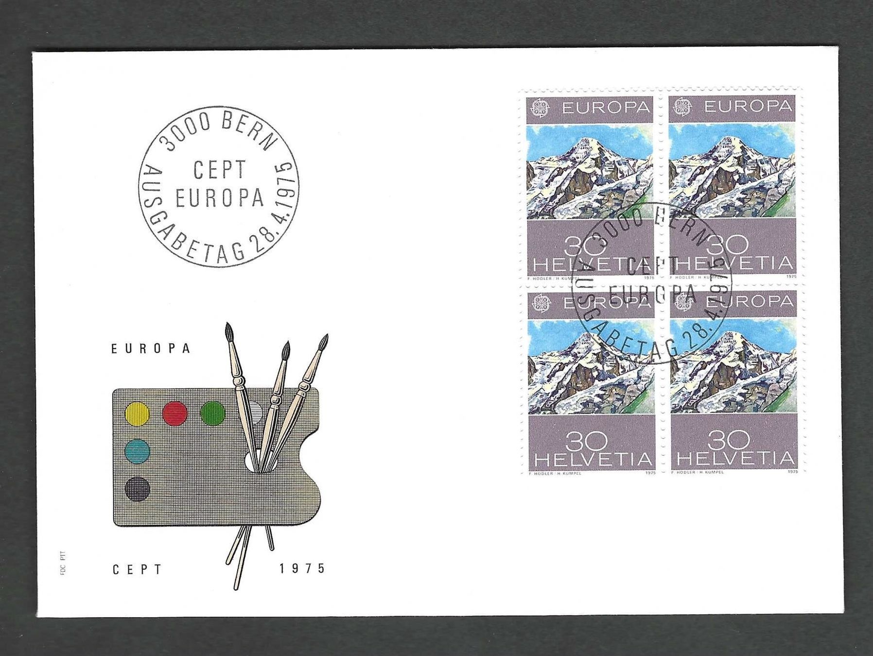 Tutti i francobolli: CH FDC Viererblock 1975 – Usato da Koblenz venduto da Markenhimmel