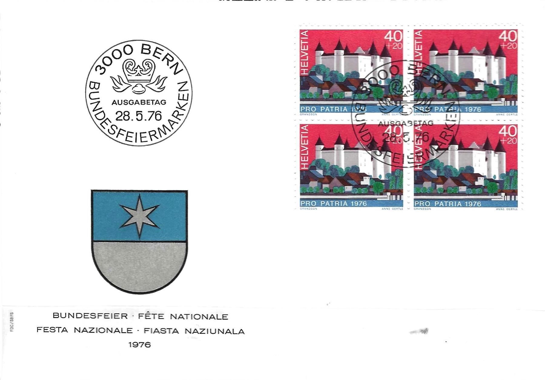 Tutti i francobolli: Pro Patria Viererblock 1976 – Usato da Koblenz venduto da Markenhimmel