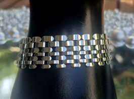 Bracciale donna argento maglia metallica regolabile