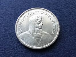 5 Franken Silbermünze 1950 VZ ++