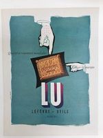 Authentique Affiche Publicité Biscuits LU Lefèvre Utile.