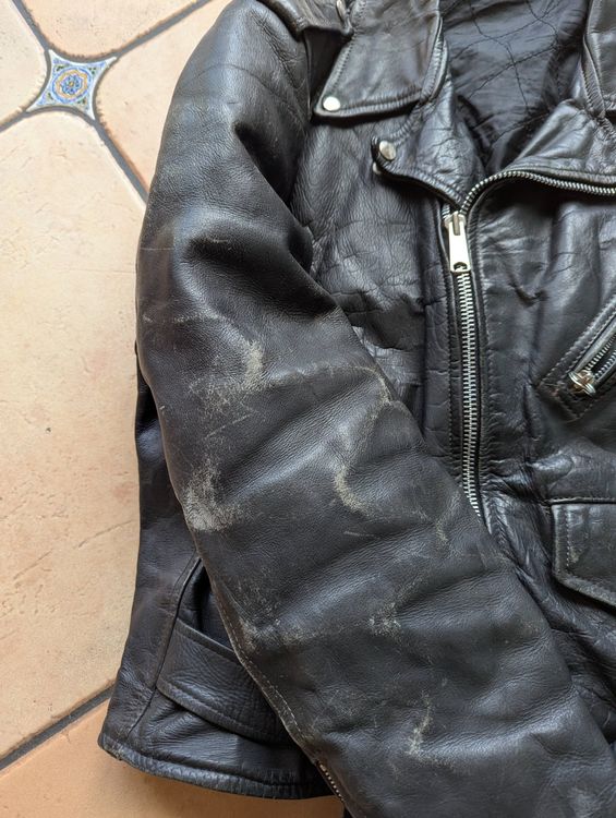 Giacche: Lederjacke Gr. 44 Leder Vintage Bikerjacke schwarz – Usato da Unterengstringen venduto da Olifant4 2