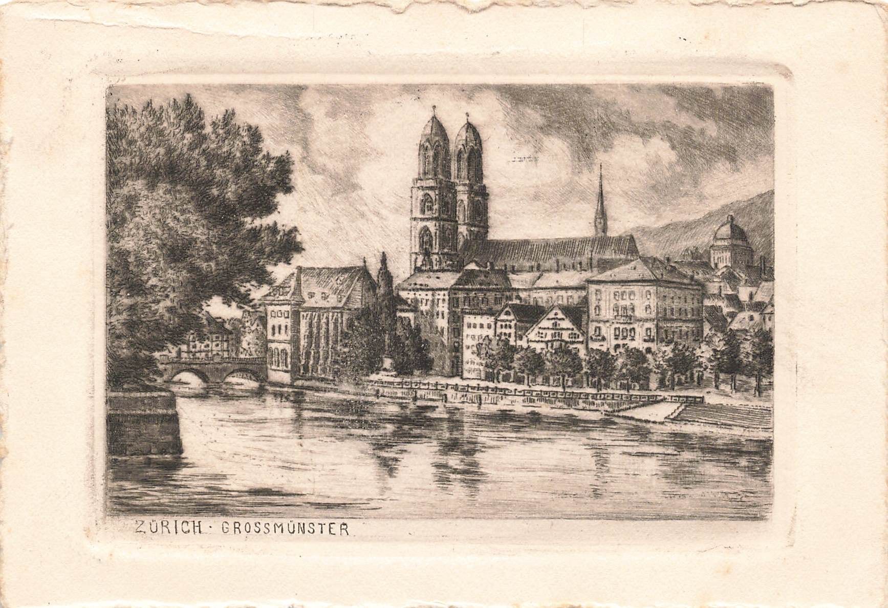 Cartoline postali: Zurich grossmunster – Usato da Biasca venduto da Blenio71