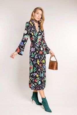 RIXO London Cindy Wickelkleid Dress Robe Gr S