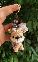 Amigurumi Schlüsselanhänger mit Reh Neu, handgemacht.  