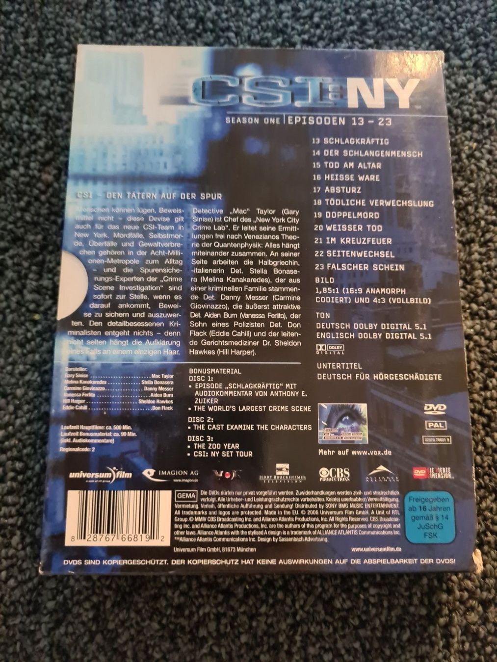 Tutti i DVDs: CSI: NY STAFFEL 1 EPISODEN 13-23 – Usato da Ruswil venduto da jan_bxl5 1