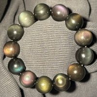 Unglaubliches Regenbogen Obsidian Armband mit super Flash