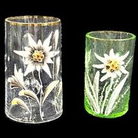 🏔️ 2 bezaubernde Vintage Hümpchen mit Edelweiss-Dekor! 🌿✨