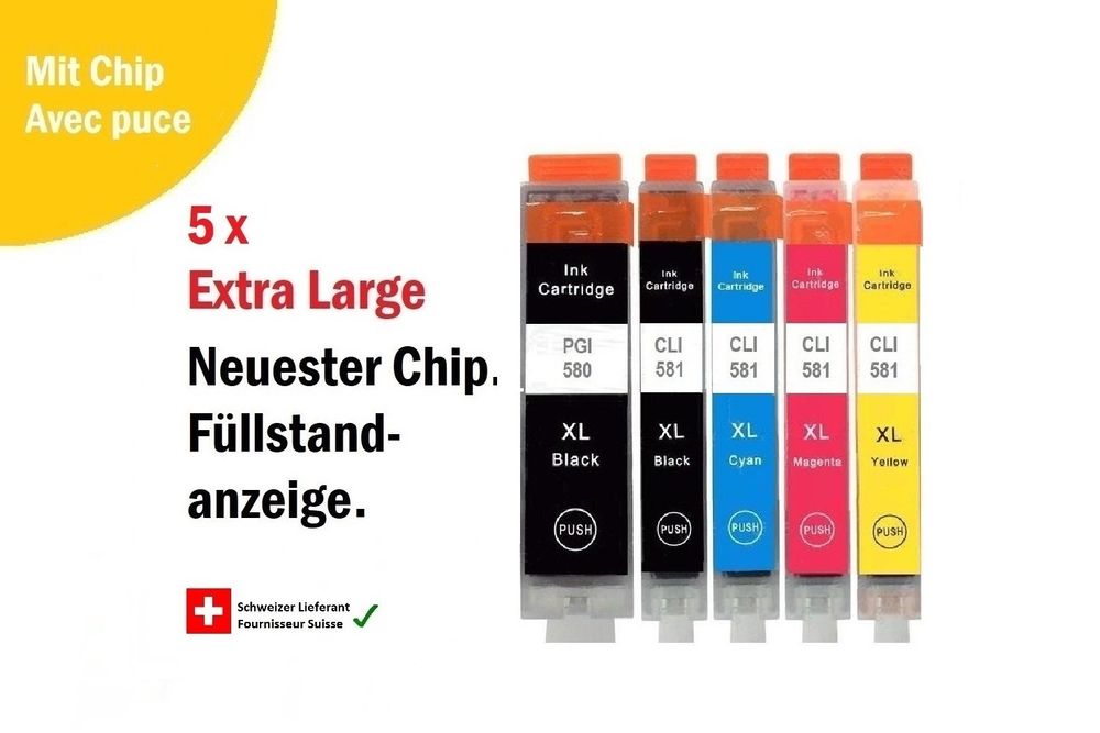 Pack De 10 Cartouches D'encre Compatibles Canon PGI-580 XL Et CLI-581 XL – Parfait Pour TS62, TS63 Et Bien Plus !