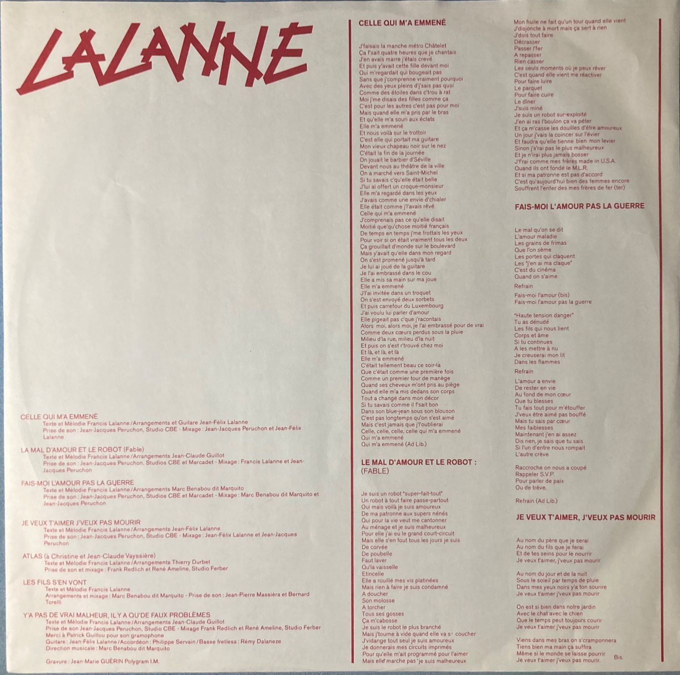 Dischi in vinile: FRANCIS LALANNE - LALANNE – Usato da Poliez-Pittet venduto da Newtown-Records 2