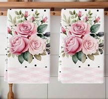 2 SCHÖNE KÜCHEN/HANDTÜCHER *ROMANTISCHE ROSEN* NEU