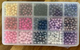 Box Bastelperlen / Acrylperlen 6mm glänzend, Neu