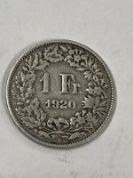 SVIZZERA 1 FR MONETA IN ARGENTO 1920 usata - circolata