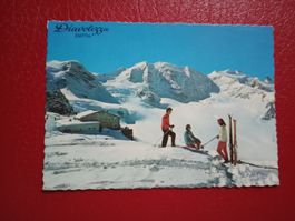 Skifahrer beim Berghaus Diavolezza 1967